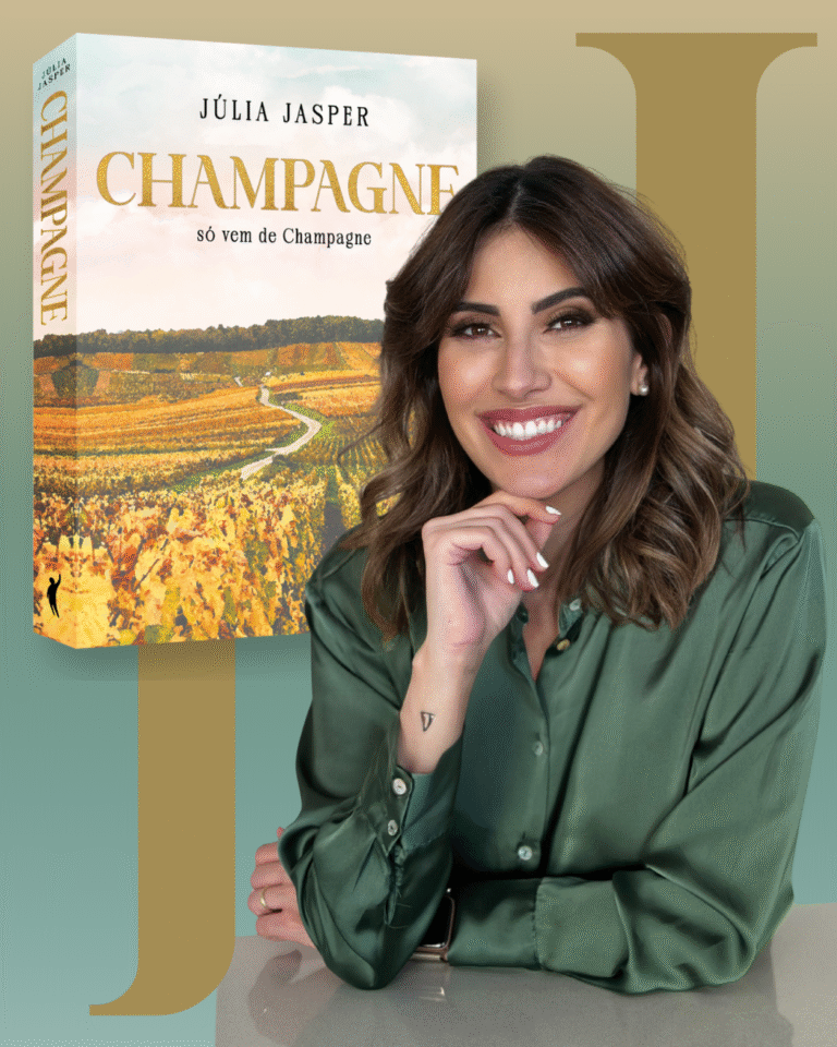Descubra o livro “Champagne – Só Vem de Champagne”, da especialista Júlia Jasper. Um mergulho real na região de Champagne com conteúdo exclusivo, histórias e brindes especiais!