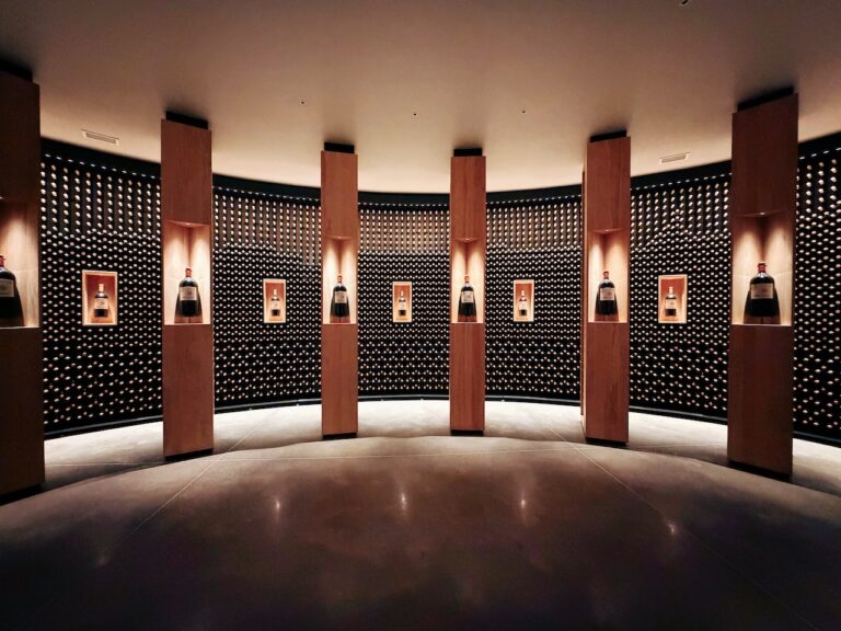 biblioteca de vinhos da Almaviva com safras históricas